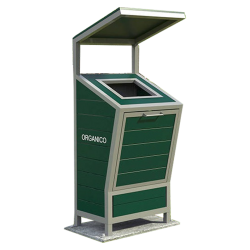CONTENEDOR CON TECHO EN MADERA PLASTICA CONTENEDOR CON TECHO EN MADERA PLASTICA